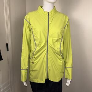 SwingDish Women's Chaos Green Signature Gathered Golf Jacket, Size Large